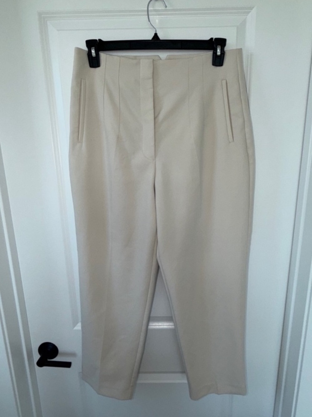 Zara Cream Cropped Tailored Trousers